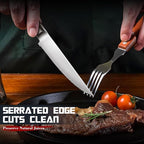 DRAGON RIOT Steak Knives Set of 2，Japanese Stainless Steel Steaks Knife With Serrated Edge Dinner Knife Diswasher Safe Steak Knives with Box