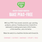 GreenLife 6 Piece Nonstick Bakeware Set, Non-Toxic PFAS-Free Ceramic Oven Pans, Dishwasher & Oven Safe to 450°F, Easy Release Baking Sheet, Loaf Pan, Rectangle & Round Cake, Muffin Pan, Pink