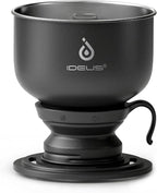Ideus Brew Pour Over Dripper, Portable Stainless Steel Reusable Filter Manual Camp Coffee Maker BPA-Free for Home, Office & Camping (Camp Dripper-Black)