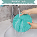 SHACOS 8 Inches Trivets for Hot Dishes, 4 Pieces Cotton Trivets Mats for Kitchen, Hot Pads for Countertops and Table, Heat-Resistant Pot Holders for Hot Pots and Pans(Teal Blue, 4pcs)