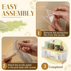 2Tier Matcha Whisk Set Organizer Station - Aesthetics Pine Wood Coffee Bar Accessories Station Organizer