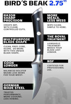 Dalstrong Tourne Peeling Paring Knife - 2.75 inch - Gladiator Series Elite - Forged German High-Carbon Steel - G10 Handle - Kitchen Knife - Sheath Included - NSF Certified