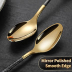 Lemeya Hammered Black Gold Silverware Set,20 Piece Modern Flatware Set Service for 4,Mirror Polished Stainless Steel Cutlery Set Utensil Set Tableware Set,Kitchen Knives Fork Spoon Set,Dishwasher Safe
