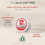 Illy Coffee K Cups - Pods For Keurig Machines – Intenso Dark Roast – Notes of Cocoa & Dried Fruit - Bold, Flavorful & Full-Bodied Flavor - No Preservatives – 20 Count