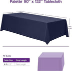 Gee Di Moda Rectangle Tablecloth - 90 x 132 Inch Lavender Table Cloth for 6 Foot Table with Floor-Length Drop - Heavy Duty Washable Fabric - 6 Ft Buffet Table, Holiday Party, Wedding & Baby Shower