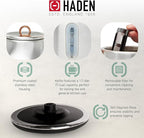 Haden Heritage 4 Slice Wide Slot Stainless Steel Toaster Bundled with 1.7 Liter Stainless Steel Electric Water Kettle, Steel & Copper