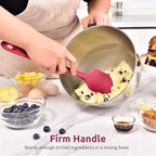 14in Extra Long Silicone Spatula: U-Taste 480ºF Heat Resistant Flexible Baking Mixer Scraper, Large Rubber Mixing Stirring Scraping Seamless Kitchen Turner Utensil for Nonstick Cookware (Red)