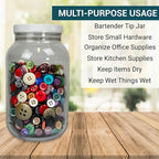 1 Gallon Large Plastic Jars with Lids (2 Pack) - Food Safe & Air Tight - Large Clear Plastic Containers with Lids - Wide Mouth Food Storage Jars - Kitchen & Pantry Organization by Billy Buckskin