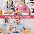 Caperci Original Lunchable Snack Containers - Bento Snack Boxes with 5-Compartment, Reusable Food Containers for School, Work and Travel, BPA-Free, Set of 4 (Classic)