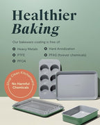 Caraway Nonstick Ceramic Small Baking Sheet Duo (9x13”) – Non-Toxic, PTFE & PFOA Free – Oven Safe – Aluminized Steel Core – Mini Sheet Pan for Baking, Roasting & More - Slate
