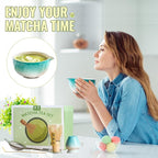 Matcha Whisk Set, 5Pcs Matcha Set Blue, Matcha Kit with Matcha Bowl, Matcha Whisk and Holder, Bamboo Scoop, Macha Sifter, Macha Tea Set for Macha Lovers, Tea Enthusiasts, Christmas, Breakfast,Latte