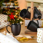 DOWAN Coffee Mugs, Black Coffee Mugs Set of 6, 16 oz Ceramic Coffee Cups with Large Handles for Men Women, Porcelain Big Mug for Tea Latte, Mug Gifts for Home Office Party - Image 9