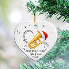 Customized Tuba Instrument Christmas Ceramic Ornament 2025, Tuba Player Christmas Tree Ornaments, Personalized Tubaist Xmas Ornament with Text Name & Year, Gifts for Men Women Music Lovers