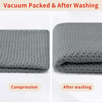 Homaxy 100% Cotton Waffle Weave Kitchen Dish Towels, Ultra Soft Absorbent Quick Drying Cleaning Towel, 13 x 28 Inches, 6-Pack, Grey