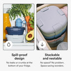 STOJO Collapsible Sandwich Box – 24oz, Reusable Food Storage Container, Silicone Bowl for Hot/Cold Food – Meal Prep, Lunch, Camping, Hiking – Dishwasher Safe (Set of 5, Cashmere)