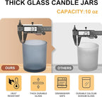 10 OZ Thick Candle Jars for Making Candles 15 Pcs, Empty Jars with Wood Lids for Candle Making, Sample Container, Frosted Grey
