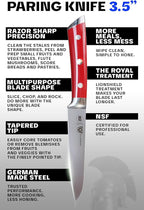 Dalstrong Paring Knife - 3.5 inch - Gladiator Series - Forged High-Carbon German Steel - Crimson Red ABS Handle Kitchen Knife - Sheath Included - Razor Sharp Cooking Chef Knife - NSF Certified