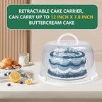 TMRIOPELP Tall Cake Carrier with Lid and Handle Insulated Cake Container Cake Transport Carrier Ideal for Pies Cupcakes and Pastries Perfect for Safe and Secure Cake Delivery (Green, 12 inch)
