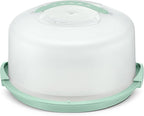 Tribello Extra Large Cake Storage Container, Cake Carrier With Handle Holds Cake 12 X 12 X 5 (Mint Green)