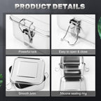 Umigy 4 Pcs Stainless Steel Food Containers 750ml Metal Bento Lunch Box Stainless Steel Food Storage Containers, Lockable Clips to Leak Proof, Reusable Dishwasher Snack Boxes for Work