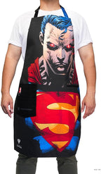 Dalstrong Chef Kitchen Apron - DC Superman™ Heat Vision Edition - Premium Cotton & Nylon Straps - 2 Pockets - Steel Hangloops -Unique Size Fit for All - Stain Resistant