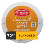 Community Coffee Golden Caramel Flavored 72 Count Coffee Pods, Medium Roast, Compatible with Keurig 2.0 K-Cup Brewers, 12 Count (Pack of 6)
