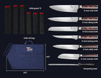 14pcs Chef Knife Set with Roll Bag, Professional Stainless Steel Japanese Knife Set with Pakkawood Handle for Professional Chef, Camping, Travel, BBQ, RV or Gift Blue