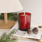 10 OZ Thick Candle Jars for Making Candles 15 Pcs, Empty Jars with Wood Lids for Candle Making, Sample Container, Red