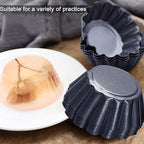 12 Packs Egg Tart Mold, Size 2.6 x 0.9inch, Non-Stick Pan Carbon Steel Cake Molds, Mini Pie Mould, for Pies, Chinese Egg Tart, Cakes