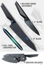 Dalstrong Knife Set - 2 Piece - BATMAN™ Shadow Black Edition - 8" Chef Knife 3.75" Paring Knife - High Carbon 7Cr17MoV Steel - Black Titanium Kitchen Knife - Collection Item - G10 Handle - Sheath