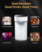 5-in-1 Electric Wine Decanter with Aerator,Digital Alcohol Bottle Dispenser Adjustable Dosing,Smart Whiskey Pourer, Liquor/Spirits Pump Automatic,Nice Gifts for Women Men Mom Dad Husband Boss (White)