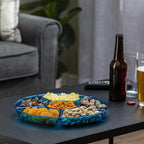 Plasticpro 6 Sectional Round Plastic Serving Tray/Platter (8, Blue)