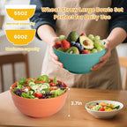 Homienly Large Bowls, 60 Oz Salad Bowls, Large Cereal Bowls, 8PCS Unbreakable Wheat Straw Serving Bowls for Pho, Popcorn, Soup & Oatmeal, Microwave & Dishwasher Safe for Kitchen, Camping (Multi)