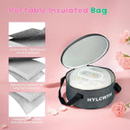 Cake Carrier With Lid And Handle, Bpa-Free Cake Holder With Lid For 10 Inch Round Cake Carrier With 10 pcs Round Golden Cake Boards And Portable Insulated Bag（White）