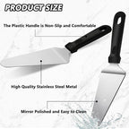 20 Pcs Pizza Spatula Pie Server, 10 Inch Stainless Steel Cake Server Spatula Non Slip Easy to Grip, Triangular Spade Spatulas with Plastic Handle for Desserts Pizza Pie Cake Biscuit