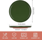 GZG Ceramic Dinner Plates Set of 4, 10.25 Inch Speckled Stoneware Plates with Clay-Tone Base, Large Ceramic Plates for Steak, Salad, Pizza, Microwave Oven Dishwasher Safe