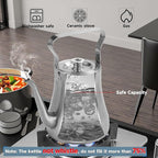 68OZ/2000ML Stainless Steel Teapot with Removable Infuser for Loose Leaf & Tea Bags, Stovetop Safe Tea Maker Water Kettle for Home Kitchen Hotel Restaurant Outdoor, Silver