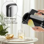 1.25L Cute Penguin Electric Kettle with Temperature Control,2H Keep Warm, Double Wall Cool-Touch,1200W Quiet Boil,BPA-Free,Cordless - Electric Tea Kettle for Home,Office, Kids (Black)