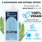 (12 Months Supply) Descaling Kit Compatible with Nespresso Vertuo, Odorless Coffee Brewer Machine Descaler Set, Liquid Descaling Solution for Nespresso, Includes Reusable Pod and 12 Cleaning Tablets