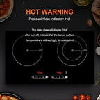 Dual Coil Design of 2 Burner Cooker, 1800W Electric Ceramic Hot Plate for Cooking, Infrared Double Burner Portable Countertop or 24inch Built-in Cooktop Radiant Stove Top, Compatible with All Cookware