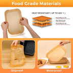 Vailnd Air Fryer Liners Disposable for Dual Basket, 100Pcs 8x5.5 Inch Rectangle Air Fryer Paper Liner for Ninja DZ201 DZ401, Chefman/COSORI 2-Basket, Oil Proof Parchment Paper