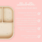 Ullabelle Leak Proof Bento Box Food-Grade Silicone Bento, BPA, Phthalate, Lead, & PVC Free - Bento Lunch Box for Daycare, Kids, & Adults - Leak Resistant Sets With Lids Snack Box Container (Grey)
