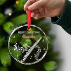 Custom Musical Instrument Christmas Ornament With Text & Name, Flute Instrument Glass Keepsake Gifts For Flutist, Personalized Flute Player Xmas Glass Ornament, Music Lovers Ornaments Christmas 2025