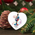 Customized Name & Year Microphone Ceramic Ornaments, Recording Vocals Xmas Ornament Tree, Personalized Microphone Ceramic Ornament Gifts, Singer Vocalist Ornaments Decoration Christmas Hanging 2025