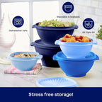 Tupperware Heritage Collection, New 10 Piece Food Storage Container Set in Vintage Blue, Dishwasher Safe and BPA Free (5 Bowls, 5 Lids)