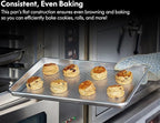 CURTA 6 Pack Aluminum Sheet Pan Perforated, NSF Listed Half Size 18 x 13 inch Commercial Bakery Cake Bun Pan, Baking Tray
