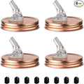 Mason Jar Pour Spouts. free flow Mason Jar Pour Spouts, mason jar for spout regular mouth size 70mm dispenser germination cover. Suitable for any liquid. Leak-Proof 4-Pack + 8 Lid Caps (rose gold)