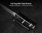 Steak Knives Set of 6, 4.5 Inch Non Serrated Dinner Knife, Forged German Steel Damascus Pattern Straight Edge Meat Knife with Full Tang Handle, Dishwasher Safe, Ideal for Gift