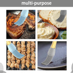 4 Pack Silicone Basting Brush for Cooking, Heat Resistant Pastry Brushes with Oil Reservoir Handle, Food-Grade BBQ Brush for Grilling, Baking, Barbecue, Sauce, Butter, Meat, Kitchen and Outdoor