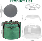 TMRIOPELP Tall Cake Carrier with Lid and Handle Insulated Cake Container Cake Transport Carrier Ideal for Pies Cupcakes and Pastries Perfect for Safe and Secure Cake Delivery (Green, 12 inch)